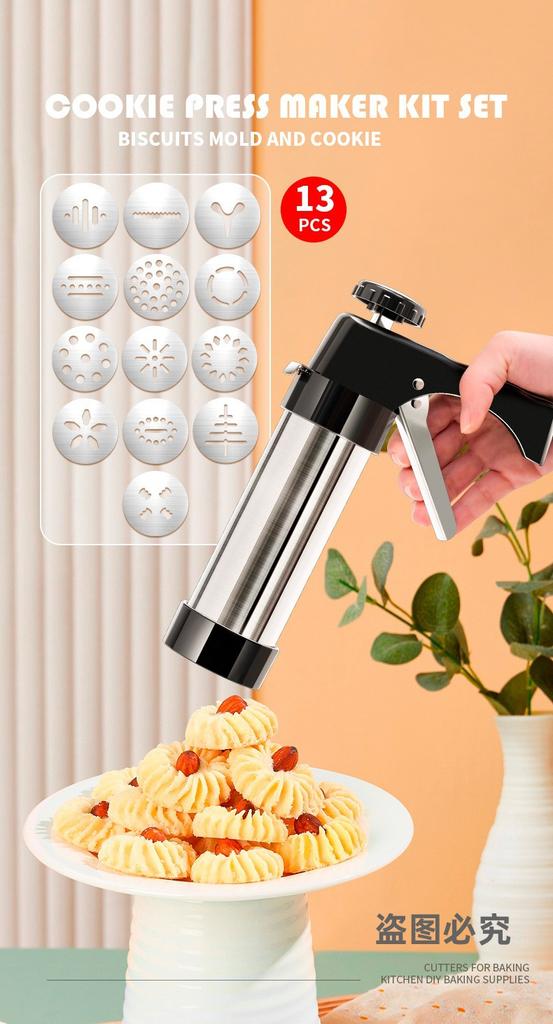 Machine à extruder les biscuits, douille à pâtisserie, outils de cuisson pour haricots fondants, pistolet à crème, moules de cuisson ménagers