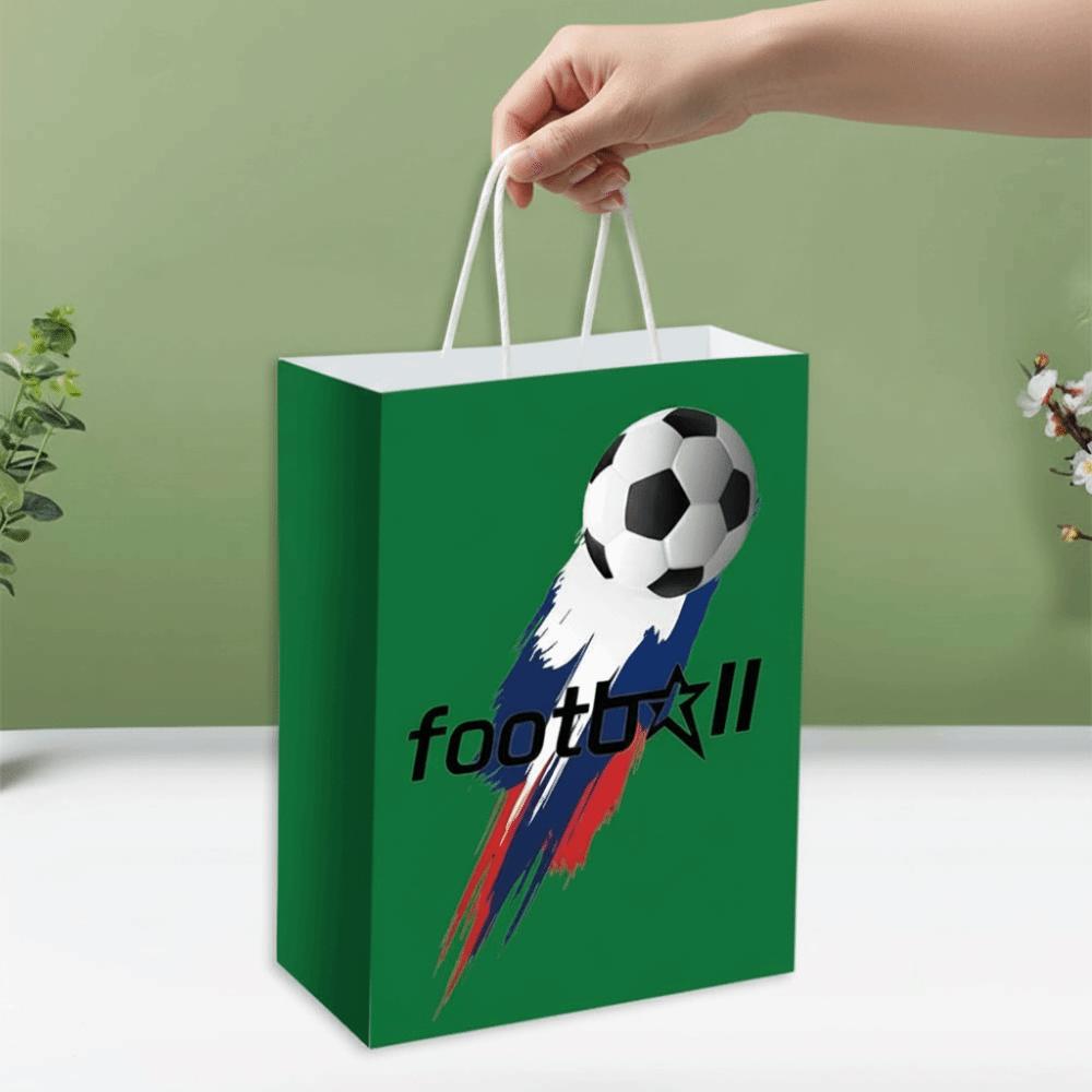 12 PCS Large Capacity Gift Bags for Soccer Events Portable Paper Packs with Handles Shopping Bag