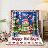 Happy Holiday Snowman Print Blanket bedroom Blanket for Livingroom Couch lunch break Soft throw for Friend's festival Gift