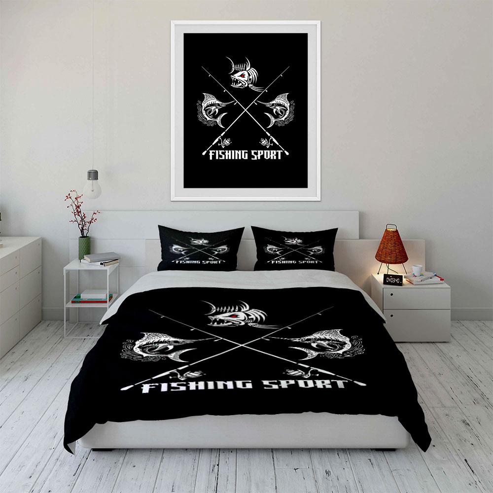 Fishing Sport Bedding Set Bedding Duvet Cover Set Duvet Cover Pillowcases (1 * Duvet Cover 2 * Pillowcases, without duvet insert)