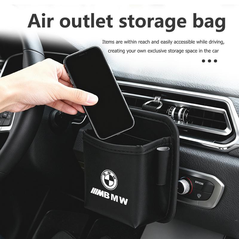QCSD2 Car Air Vent Storage Pocket Phone Holder Coin Key Card Organizer For BMW M Performance Alpina M3 M5 M6 X1 X3 X4 X5 G20