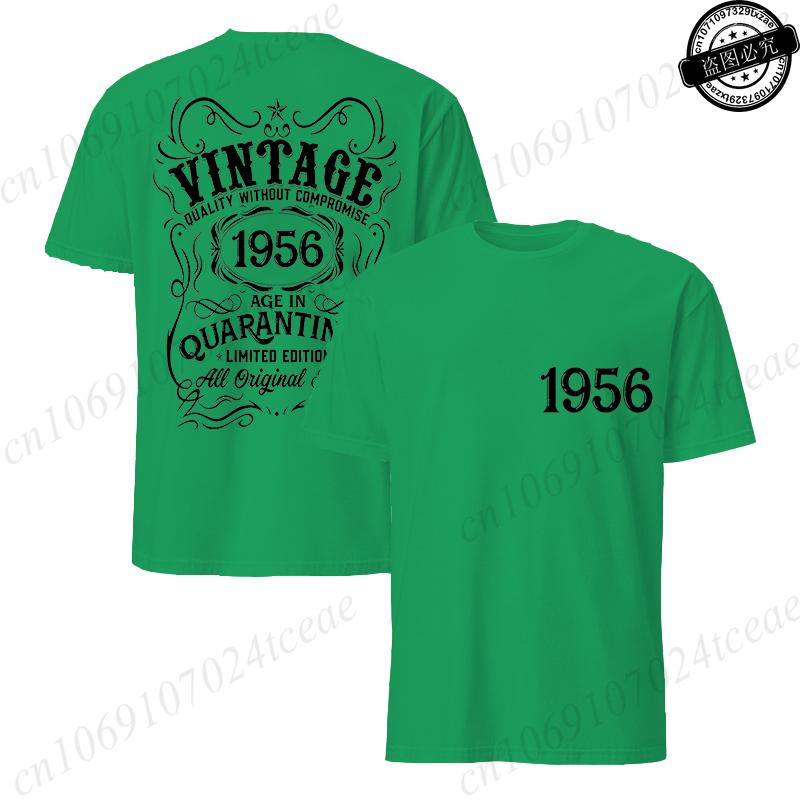 Mens Tshirt Vintage 1956 Age in Quarantined Limited Edition All Original Birthday Print Funny Male Tops Summer Casual Tshirt