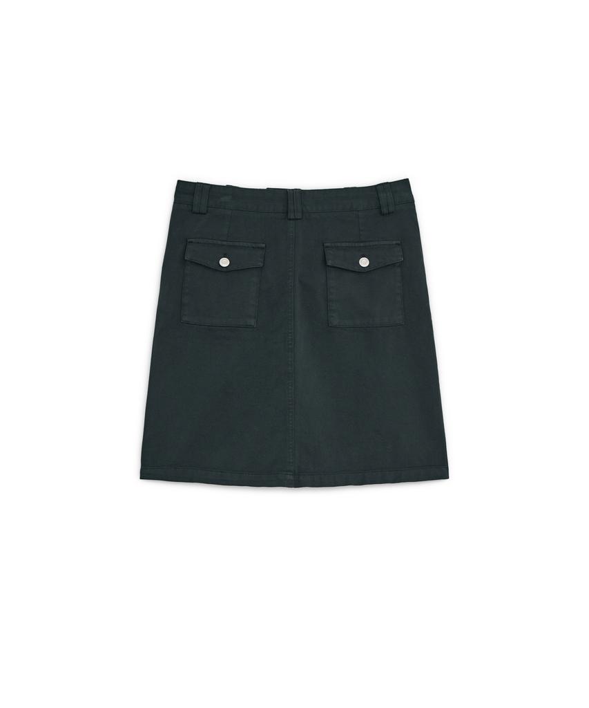 Sunburn Project Straight Cotton Midi Skirt, Navy