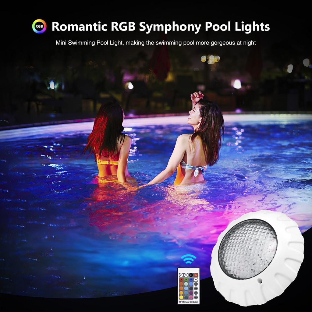 38W Romantic RGB Symphony Pool Lights Waterproof Wall Mounted Lamp Wireless Remote Control Landscape LED Underwater Lights