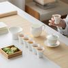Premium White Porcelain Yangzhi Jade Kung Fu Tea Set with Three-Talent Lid Bowl, Gong Dao Bei, Tea Sea, and Customizable Tea Cups.