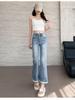 Women's 2025 Bell Bottom Lace Cropped Jeans – New Spring/Autumn Fashion Trend