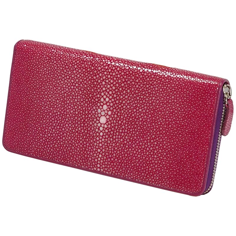 

stingray long wallet wallet large capacity genuine leather leather luxury stingray leather round zipper coin polish luster Popularity (purple)