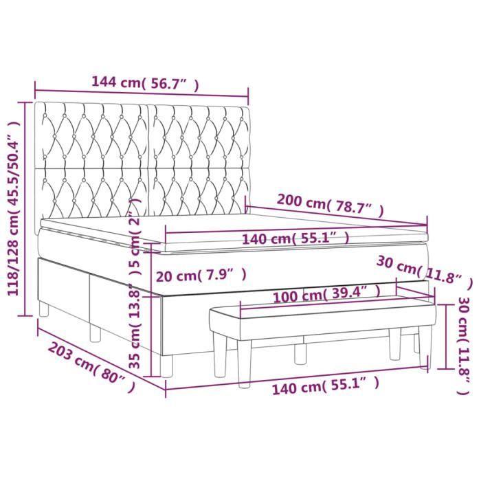 3138027 vidaXL Divan Bed with Mattress Black 140x200 Cm Velvet