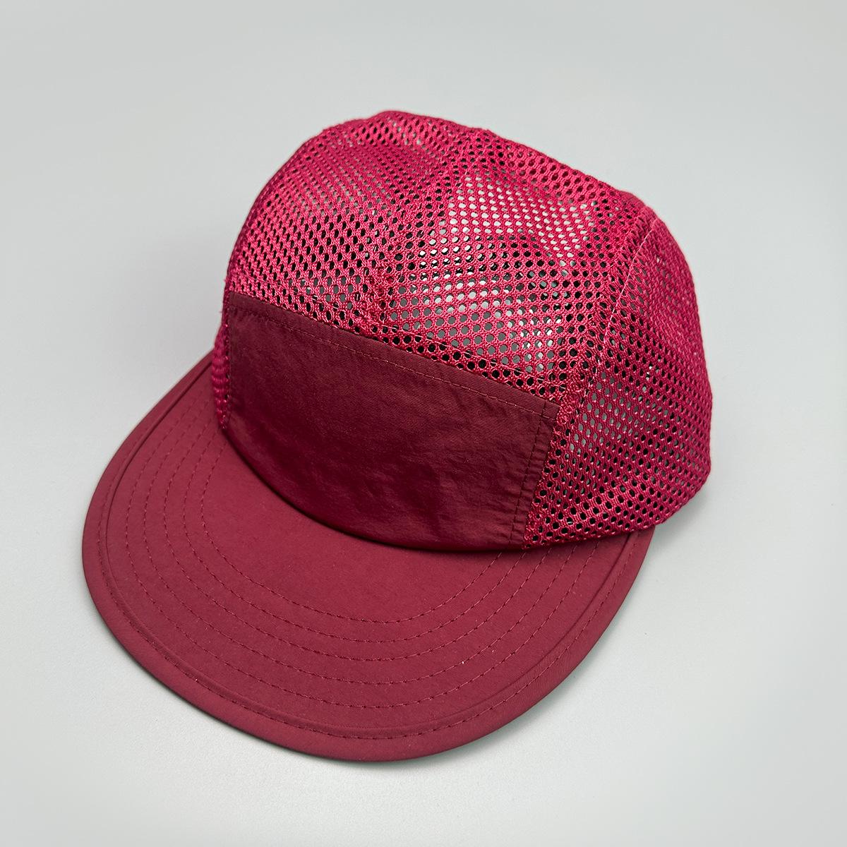 Mesh Travel Solid Color Quick-Drying Baseball Cap Men S And Women S Sunshade Flat Brim Simple Versatile Cap 52-60cm красный