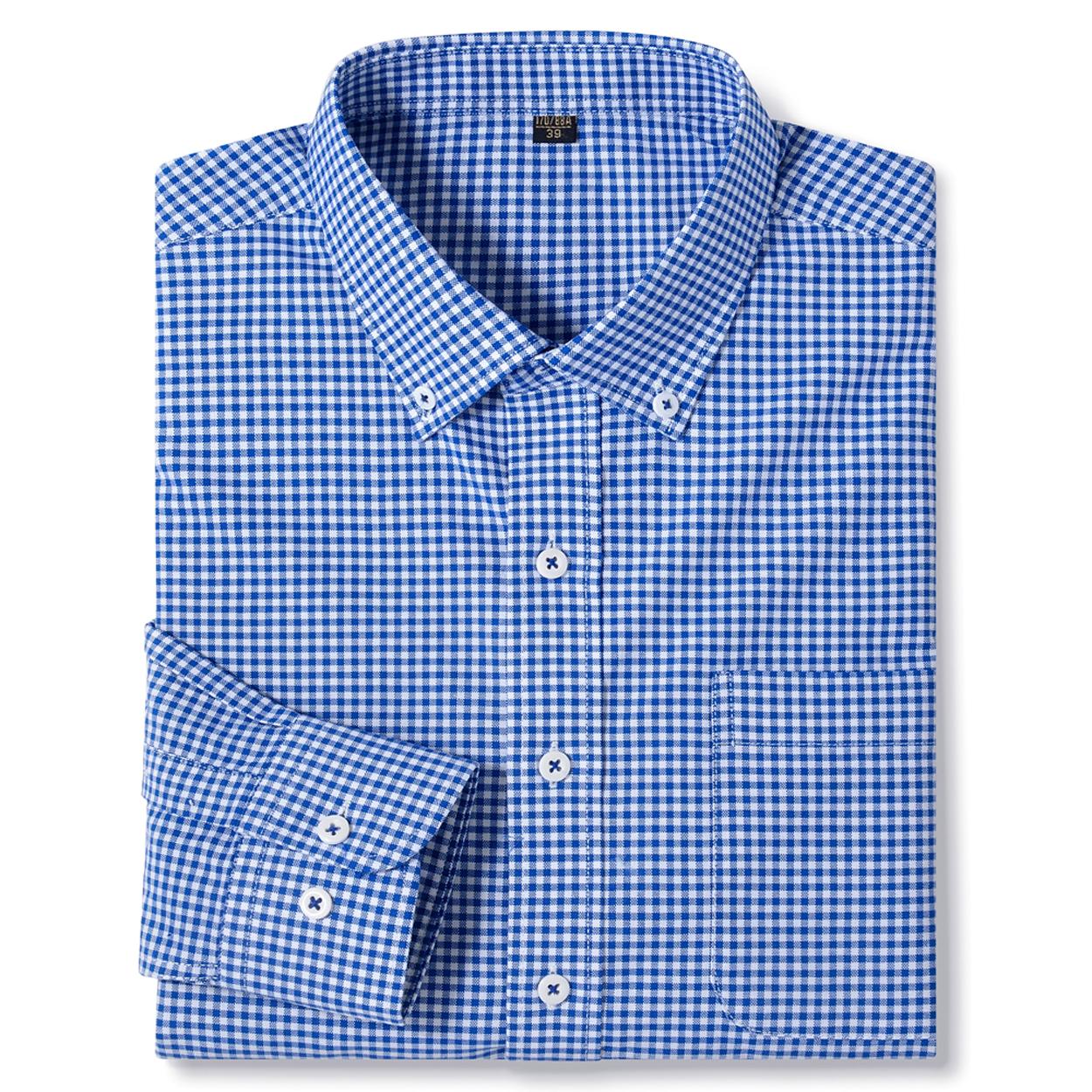 Мужская клетчатая приталенная рубашка с длинным рукавом на пуговицах с карманом, комфортный хлопок 100%, деловая, рабочая, повседневная рубашка в клетку, топы 39