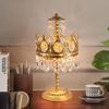 French Crown Brass Mid-Ancient European Table Lamp Retro Creative Crystal Bedroom Bedside Lamp