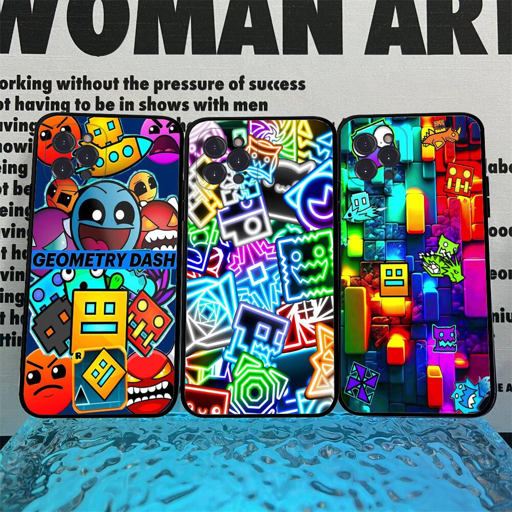 Game Geometry Dash For IPhone 17 16 15 14 13 12 11 Pro Max 13 17Air Shockproof Soft Phone Cases Coque