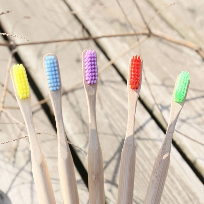 Bamboo Toothbrush Adult Bamboo Charcoal Soft Bristle With Round Handle For Oral Care