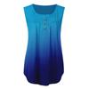 Women's Casual Fashion Plus Size Printed  Sleeveless Button V-Neck Pullover Top
