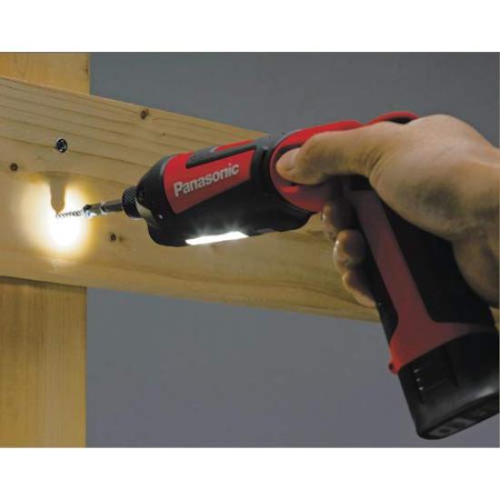 Panasonic Acumulator Impact Driver cu Stick de Încărcare x Cuplu Echipat cu LED Spot Larg Roșu 7.2V (1.5Ah 2/încărcător/cutie incluse) 25N m EZ7521LA2S-R