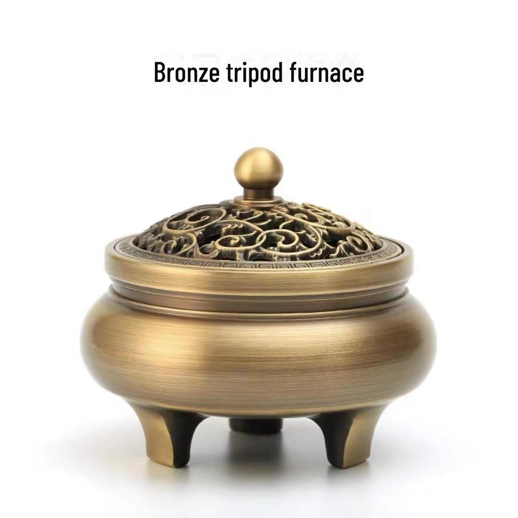 Jinlian Räuchergefäß aus Messing mit flachem Boden für den Heim- und Innenbereich