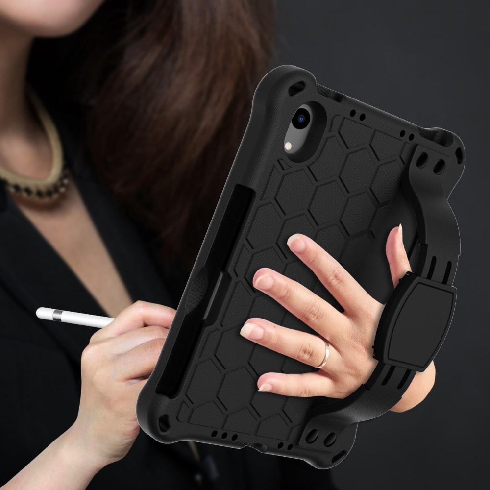 Case for iPad mini 8.3" A17 Pro 2024 / 2021 (7th/6th gen.), Honeycomb with strap, Black
