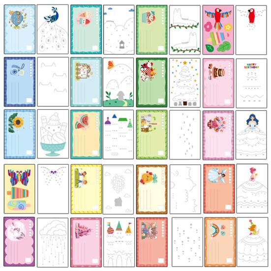 35Pcs/Set Kids Squeegee Art Craft Kit Rainbow Scratch Paper Art Kit Educational DIY Children Dot Scratch Painting Toy Toddlers Boys Girls Party Gift