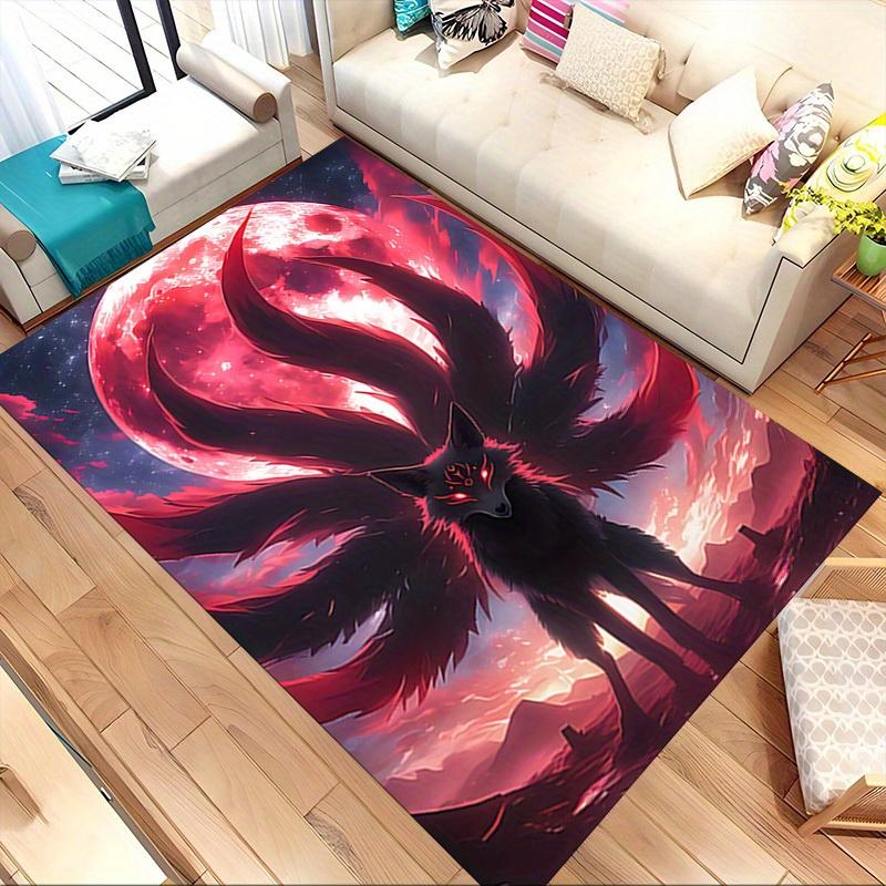 1pc Wolf Moon Themed Rug for Home Decor, Non-slip Office Carpet, Chair mat, Outdoor Mat, Christmas and Halloween gifts-0731036