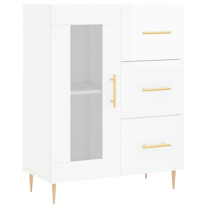 VidaXL Buffet Blanc brillant 69,5x34x90 cm Bois d'ingénierie 828030