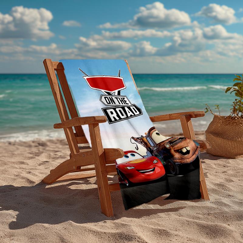 Ultra-Soft Beach Towel with Cars Theme,Ideal for Pool - Camping, Diving - Perfect Travel Essential, Vibrant Beach Towel.