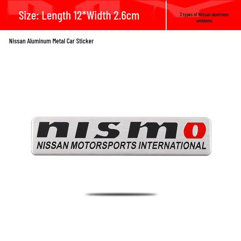 Nissan Sylphy, Qashqai, Teana, X-Trail, Kicks Nismo Aluminiowa Naklejka Samochodowa