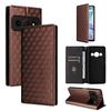 Cubic Grid Texture Flip Leather Phone Case