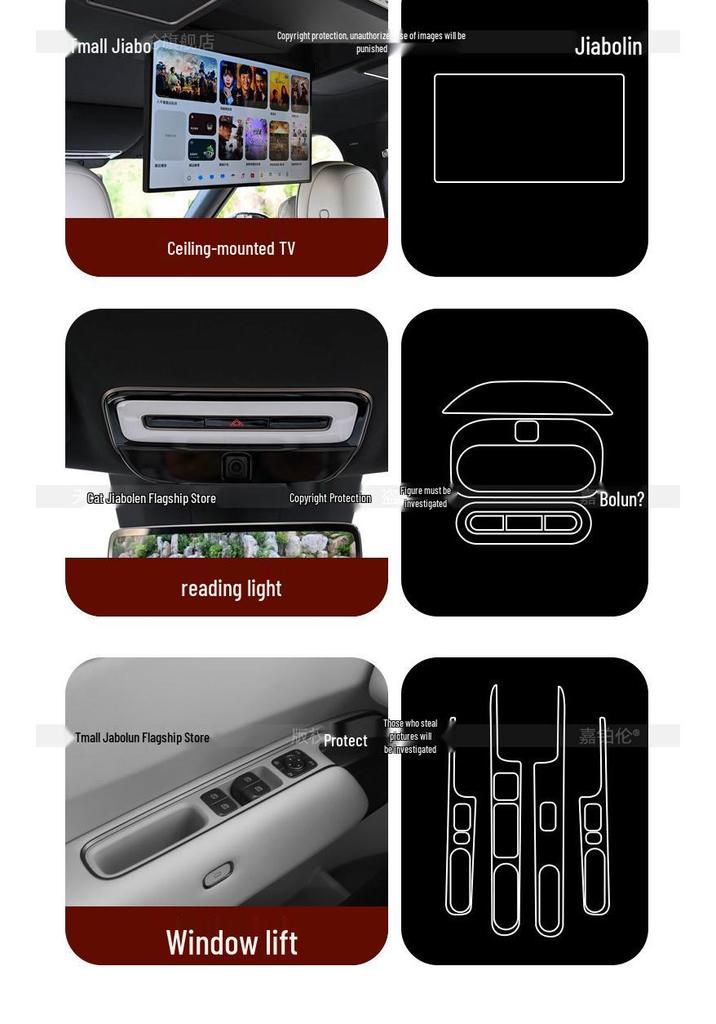 Compatible Li Auto L9 LIVIS Rear AC and Control Screen Protection Films for 26 Models
