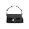 Tabby 12 Minimalist Logo Pebble Grain Flap With Hardware Leather Messenger Bag Shoulder Crossbody Tote Mini Women Bags Black CN731-LHBLK
