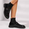 Fashion French Plus Size Single Shoes 2025 Spring and Autumn Retro T-Buckle Cutout Women's Mary Jane Shoes Square Heel