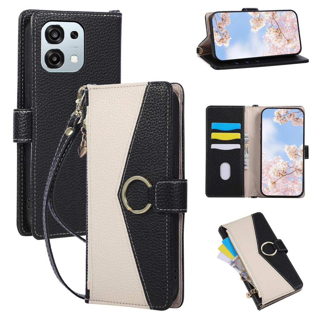 Pro Motorola Moto G77 5G/G67 5G Kožené pouzdro Stojan Peněženka Kryt telefonu s popruhem přes rameno/na zápěstí