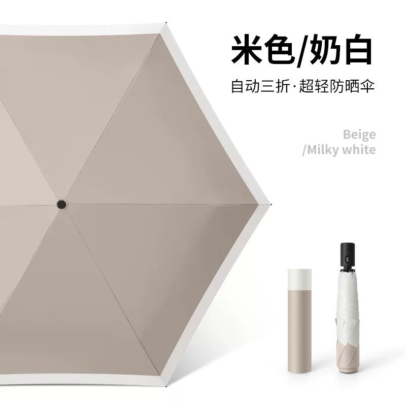 Fully Automatic Umbrella, Sunshade, Sun Protection, Uv Protection, Lightweight, Portable, Dual-Use for Sun and Rain, Folding Umbrella, Japanese-Style