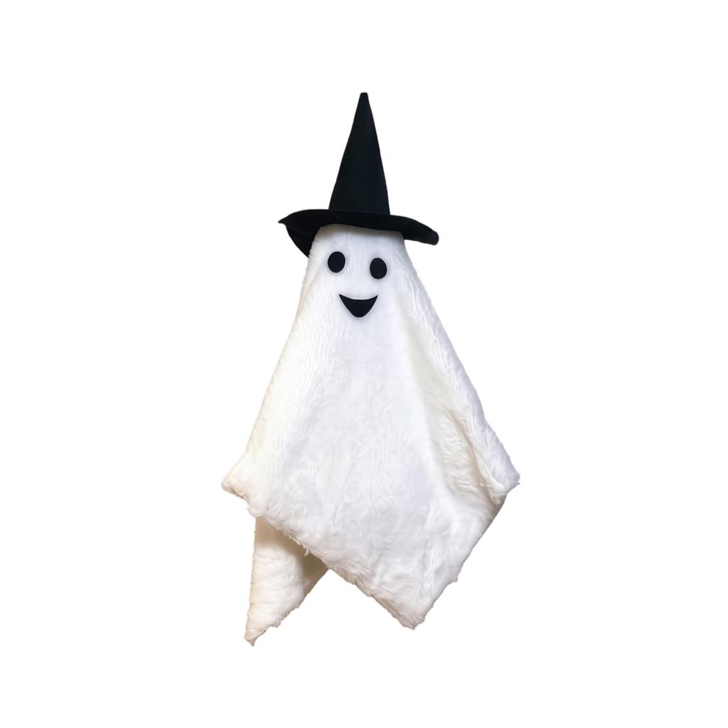 Halloween Porch Hanging Ghost Decoration with Witch Hat Outdoor Yard Hanging Spirit for Party and Seasonal Display