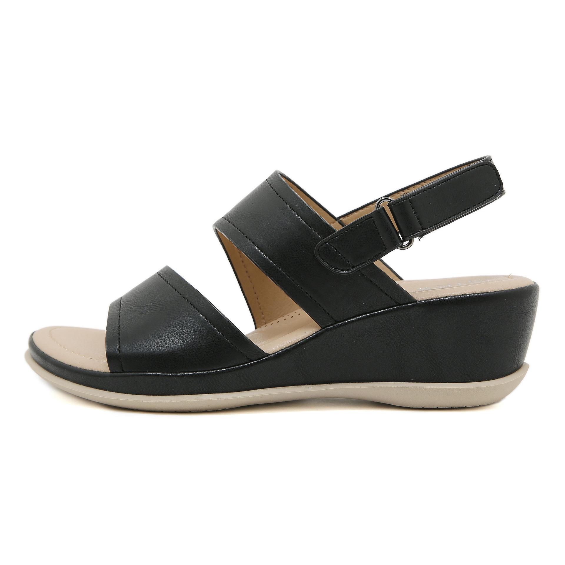 

Q год летние новые сандалии для отдыха на открытом воздухе с металлическим простым каблуком на скосе для пляжа женские 42 чёрный