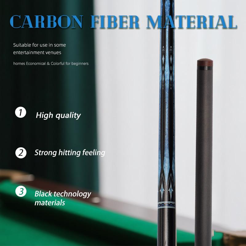 OKHEALING Karbonfaser Billard Queue Billardstöcke 12,9 mm Spitze Uni-loc Gelenk 147 cm / 58 Zoll Länge 19~21 oz Gewicht