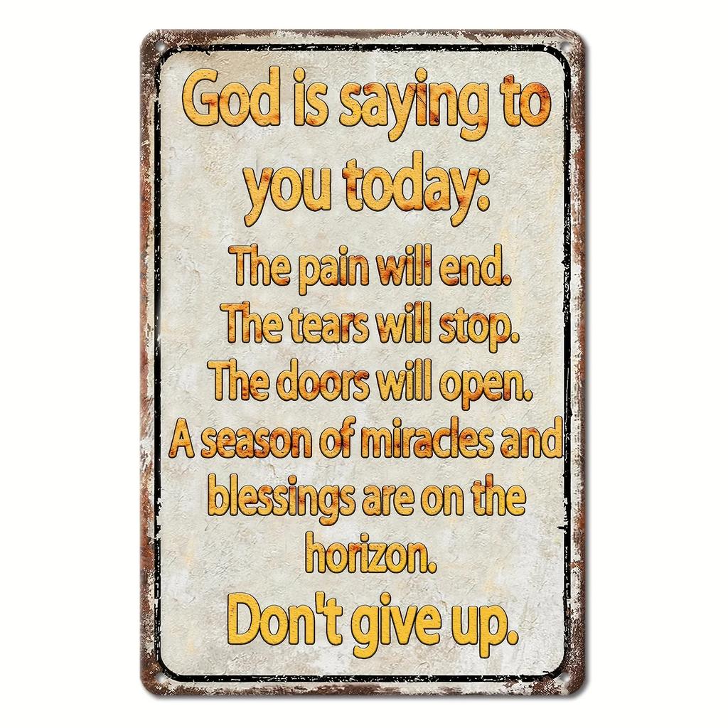 Vintage Metal Tin Poster Dear God Psalm Bible Metal Tin Signs Posters Plate Religious Home Decoration for Cafe Clubs Home Church