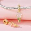 Jubiläen Charm Kupfer Originale Rose Liebesherzen Perle Passt zu Armbändern Halsketten Perlen Schmuck Basteln Schöner Schmuck Geschenke