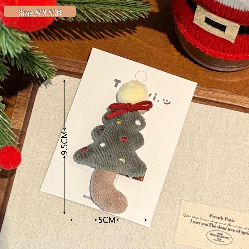 Christmas Plush Doll Hair Clip - Cute, Versatile, Decorative Side Clip for Girls