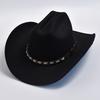 Vintage Big-edge Western Cowboy Hats for Men Women Artificial Wool Gentleman Cowgirl Jazz Hat