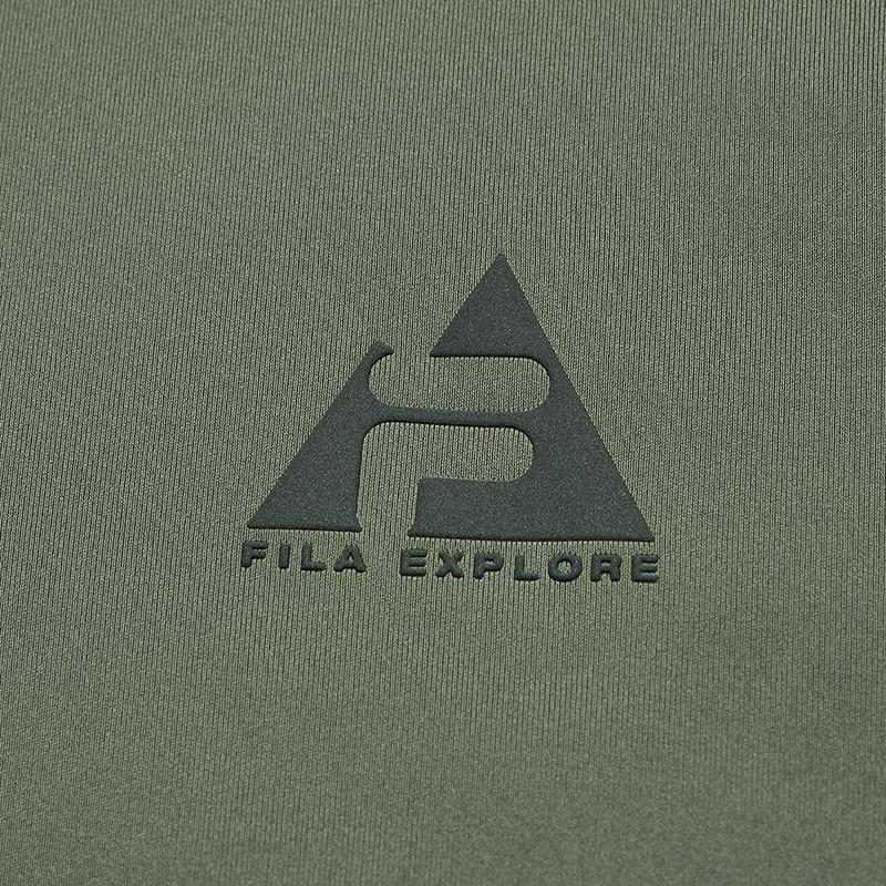 Fila Explorer High-Quality Casual Sports Comfortable Soft Knit Long Sleeve T-Shirt Men Tops Ancient-Tree-Tea-Green A11M547203FKK