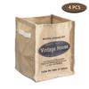 4PCS Cube Storage Baskets,Portable Desktop Closets Organizer,Folding Jute Storage Box,Sorting Underwear Sundries Cloth Bucket