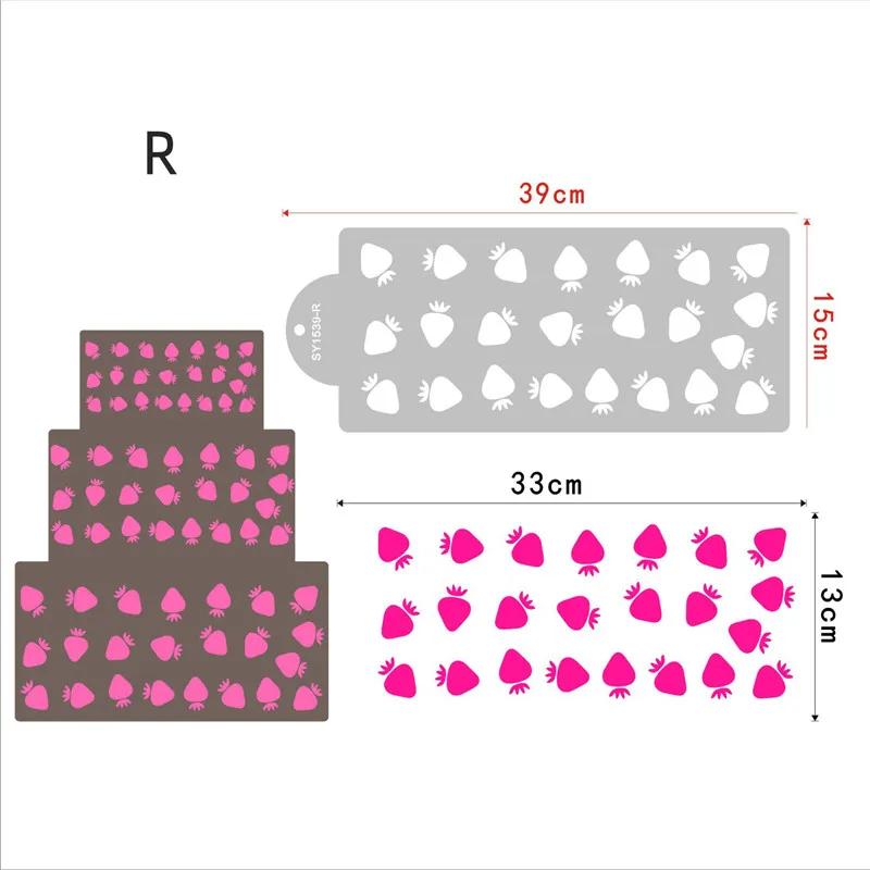 DIY Style Plastic Sugar Sieve Mold Fondant Printing Stencil Hollow Wedding Cake Stencil Edge Decoration Template Baking Tools