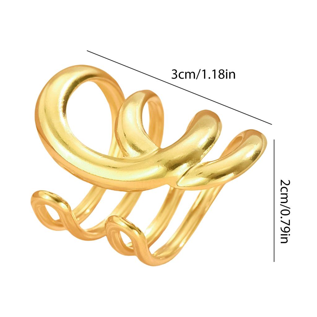 Elegant Hollow Rings Featuring Irregular Lines Fashionable Finger Rings Suitable for Dates Parties and Daily Outfits