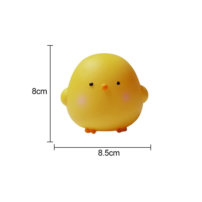 Silicone LED Bedside Night Light ABS Small Chicken Cute Desk Lamps Children's Room Bedrooms With button battery Deco Night Lamps