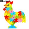 Fashion Wooden Animal Alphabet Lettter Puzzle Kids Educational Developmental Toy