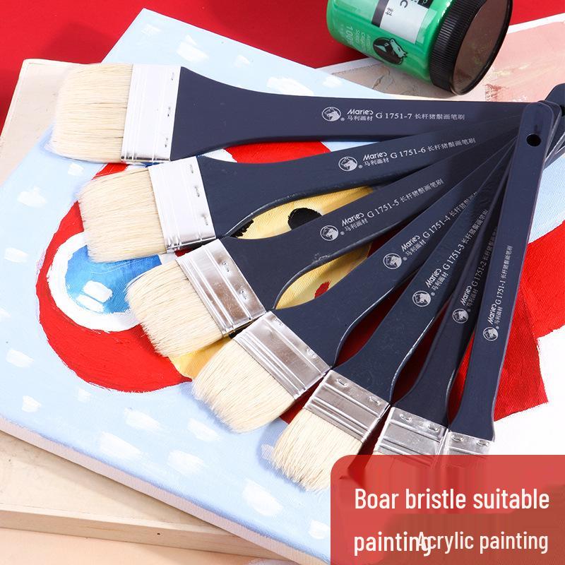 

Mali Bristle Brush - Long Handle, Large 1751, for Acrylic Art and Wall Painting Mali Original [Single Brush]