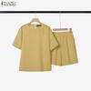 Damen Kurzarmbluse und Shorts Sommer Zweiteiliges Anzug-Set