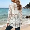 Women's Color V-Neck Long Sleeve Loose Fit Casual Cardigan