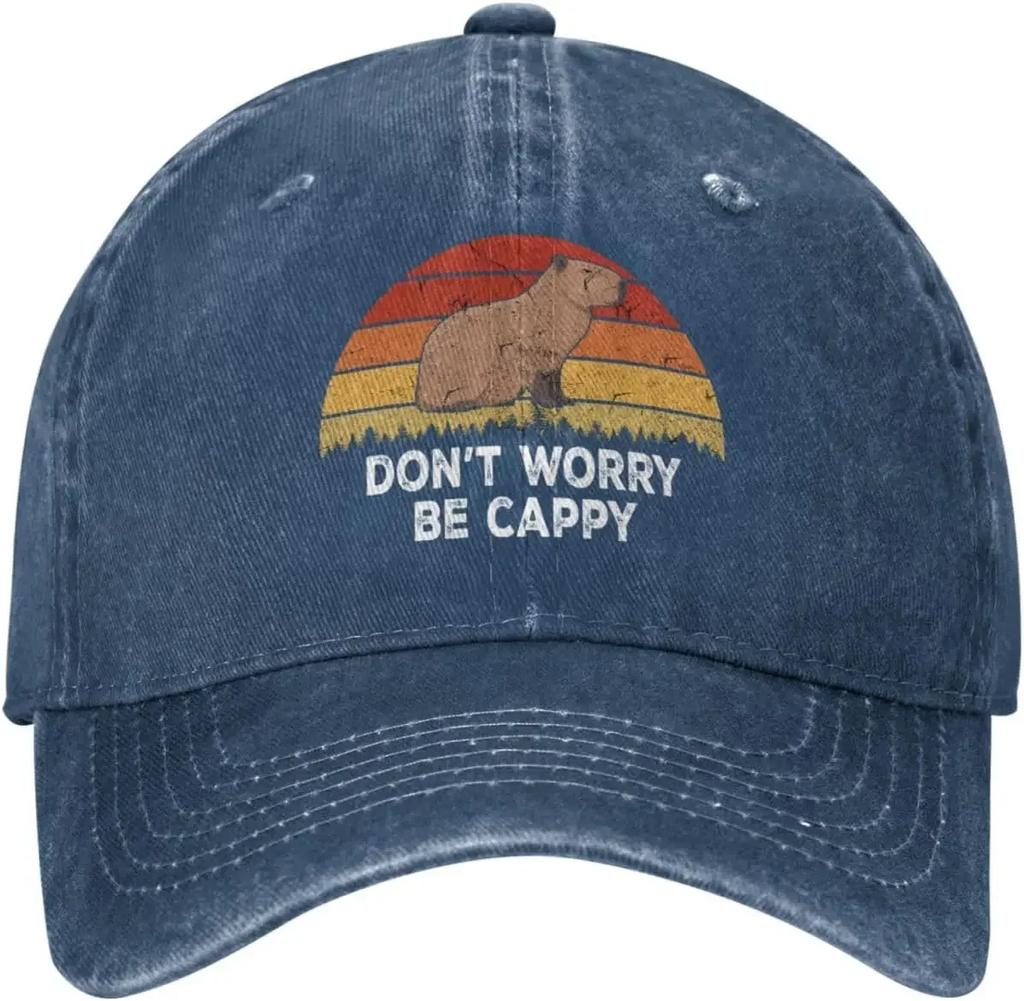 Dont Worry Be Cappy Capybaras Hat Men Baseball Cap Vintage Cap