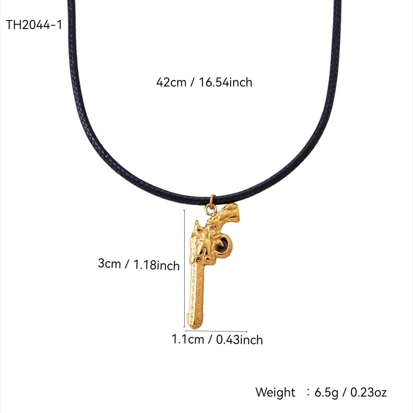 

Пляжная Серия Мода Простой Личность Шарм Циркон Нержавеющая Сталь Покрытие 18К Золотом Подвеска Пистолет Ожерелье Для Мужчин И Женщин